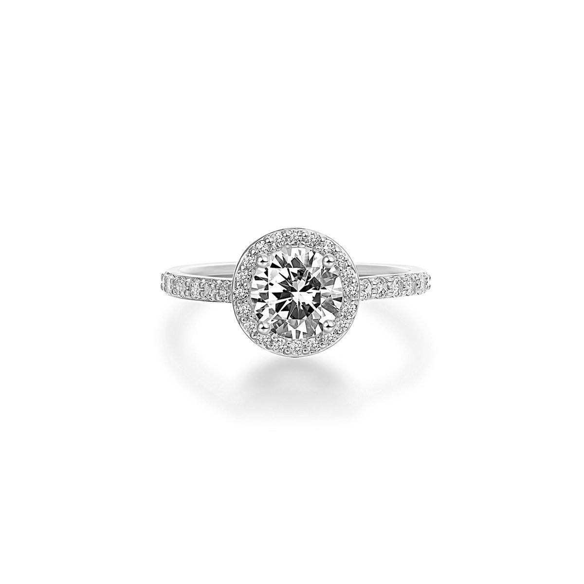 Platinum 1.15ct Halo Natural Diamond Ring in Platinum