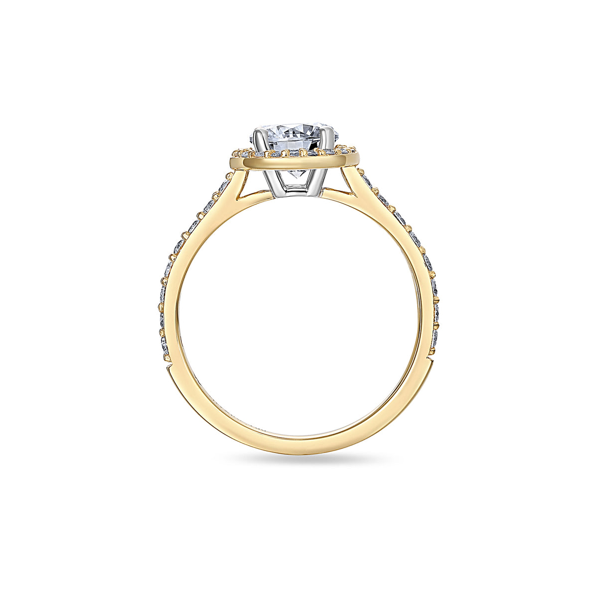 Platinum 1.15ct Halo Natural Diamond Ring in 18ct Gold