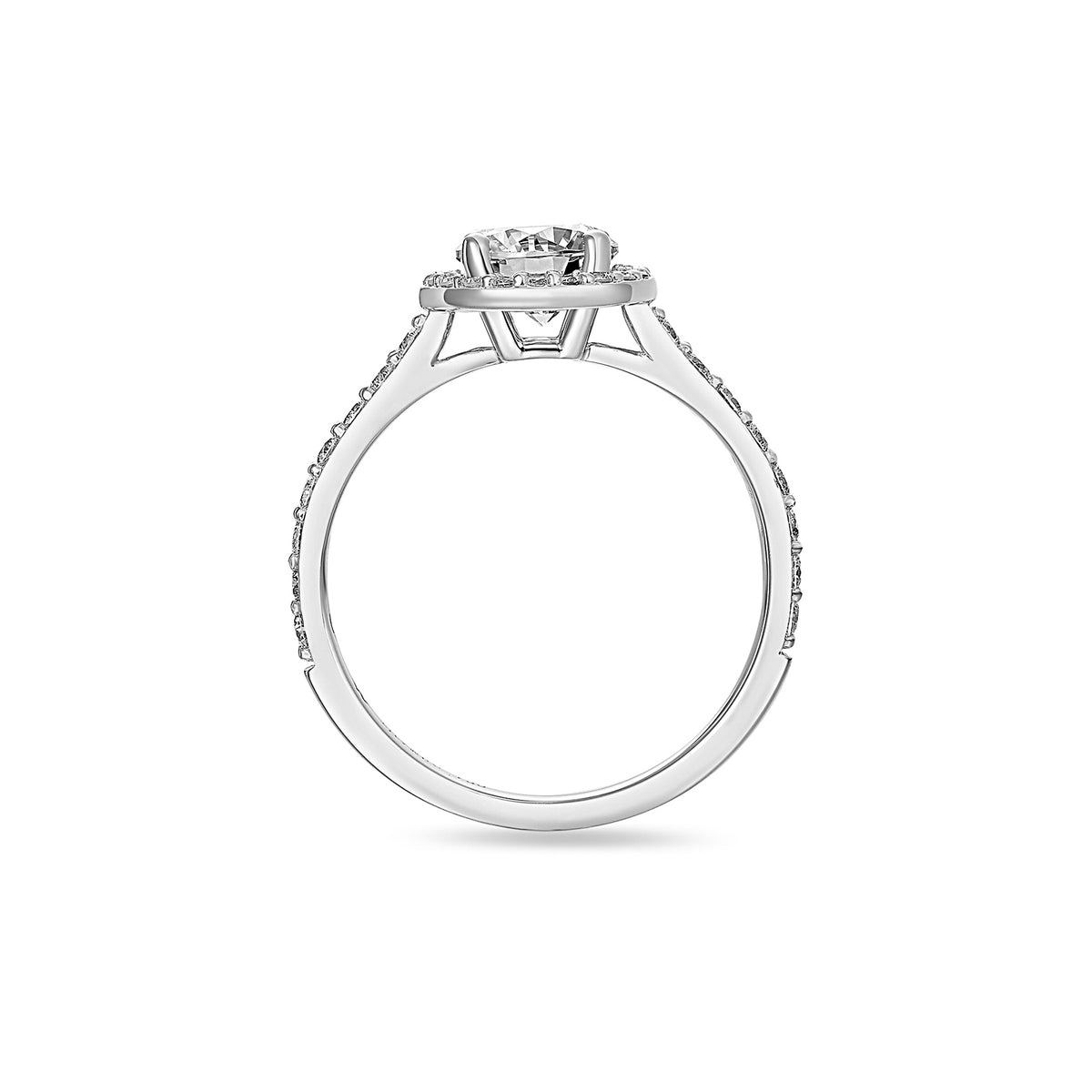 Platinum 1.15ct Halo Natural Diamond Ring in Platinum