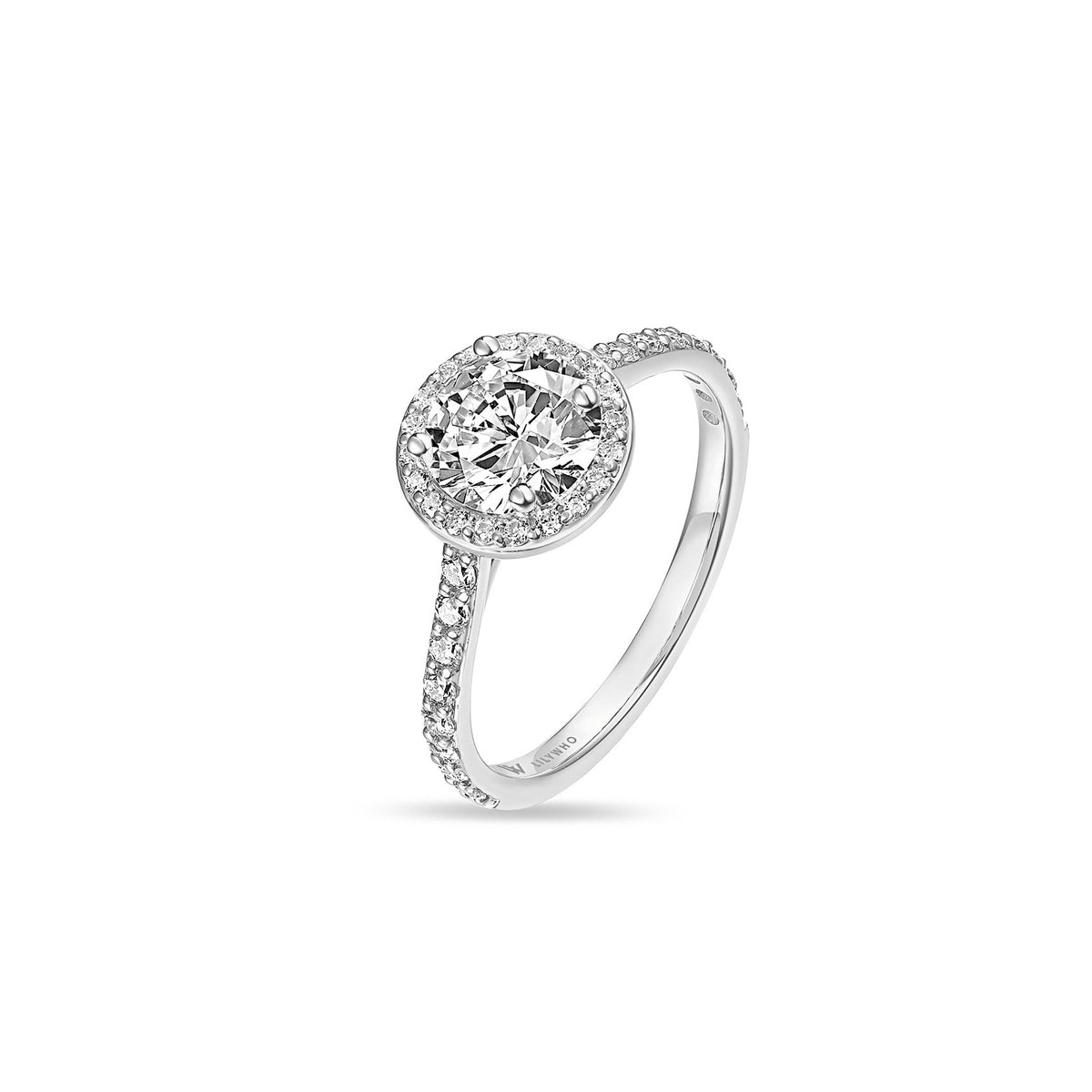 Platinum 1.15ct Halo Natural Diamond Ring in Platinum