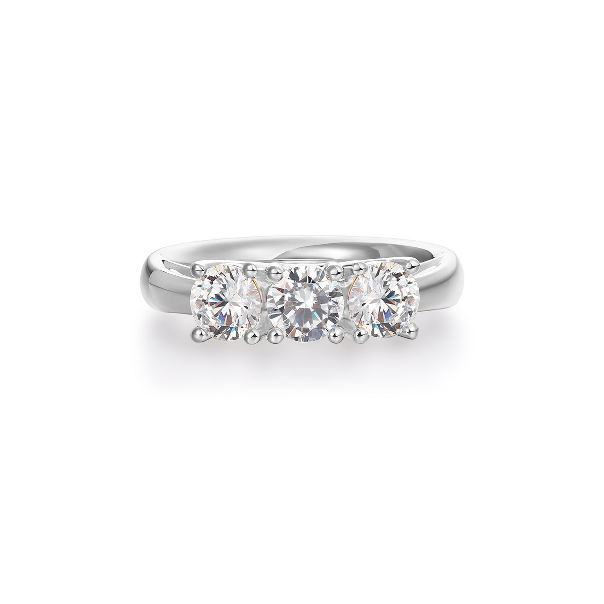 Platinum 3 Stones 1.50ct Engagement Ring