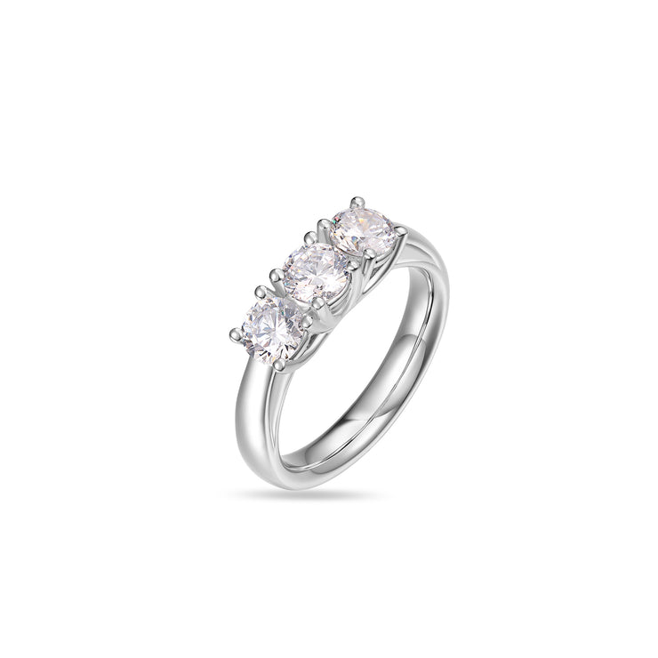 Platinum 3 Stones 1.50ct Engagement Ring