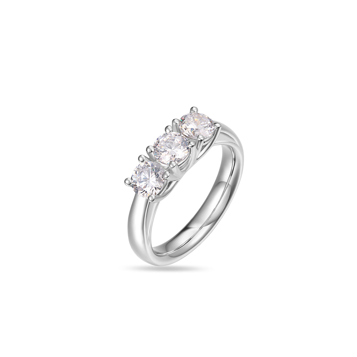 Platinum 3 Stones 1.50ct Natural Diamond Ring