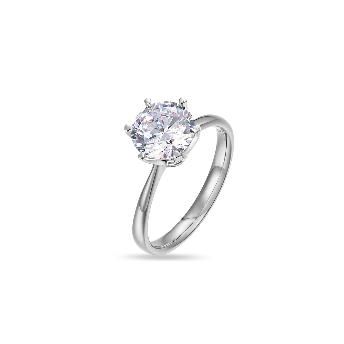 2ct Round Natural Diamond Solitaire Ring