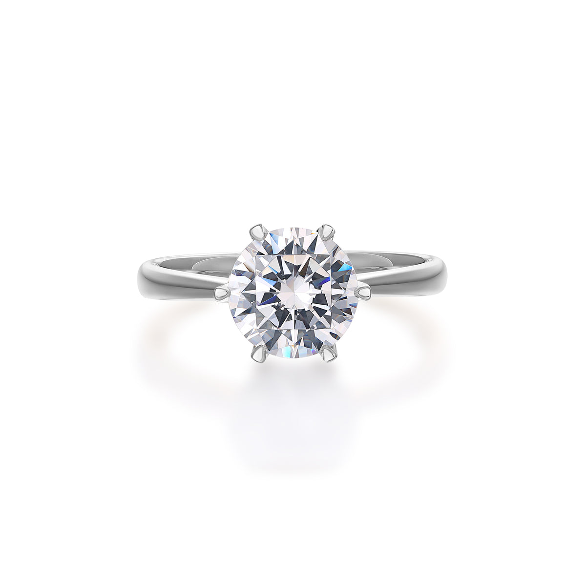 2ct Round Natural Diamond Solitaire Ring