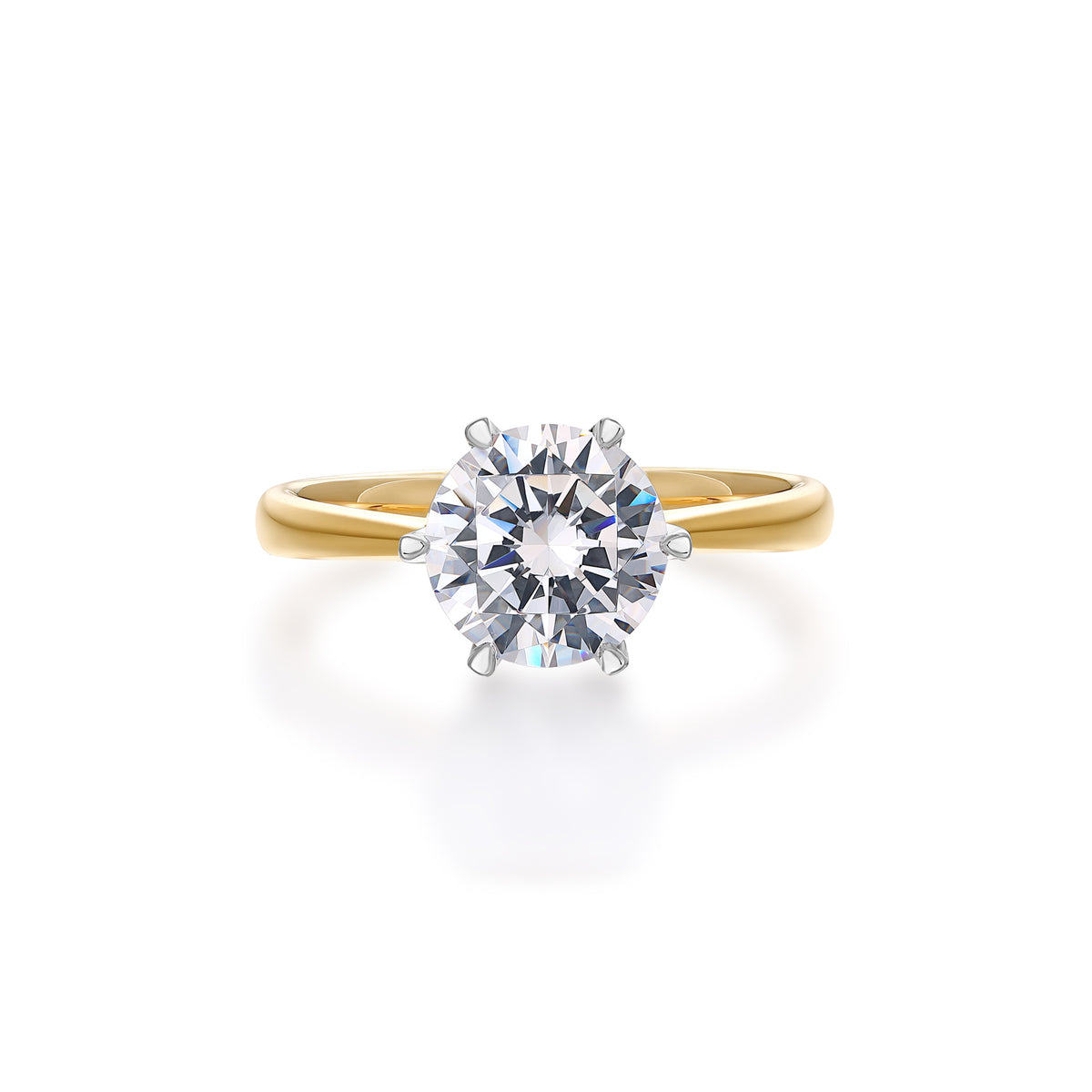 2ct Round Natural Diamond Solitaire Ring