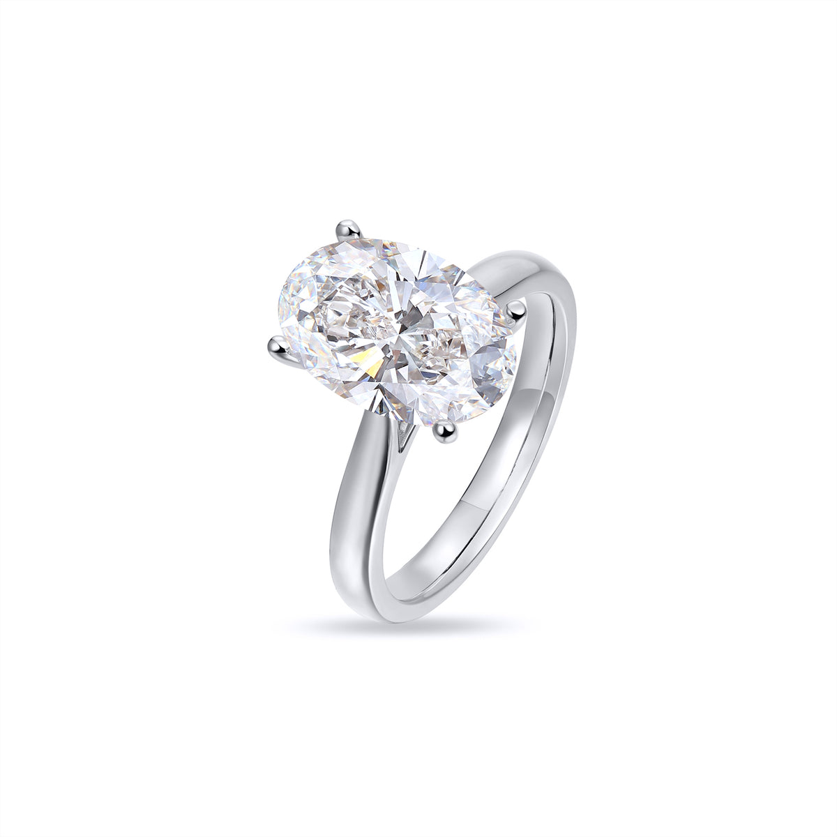 Platinum Oval 3ct Lab Diamond Ring