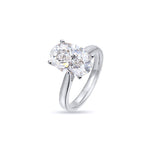 Platinum 3ct Oval Natural Diamond Ring