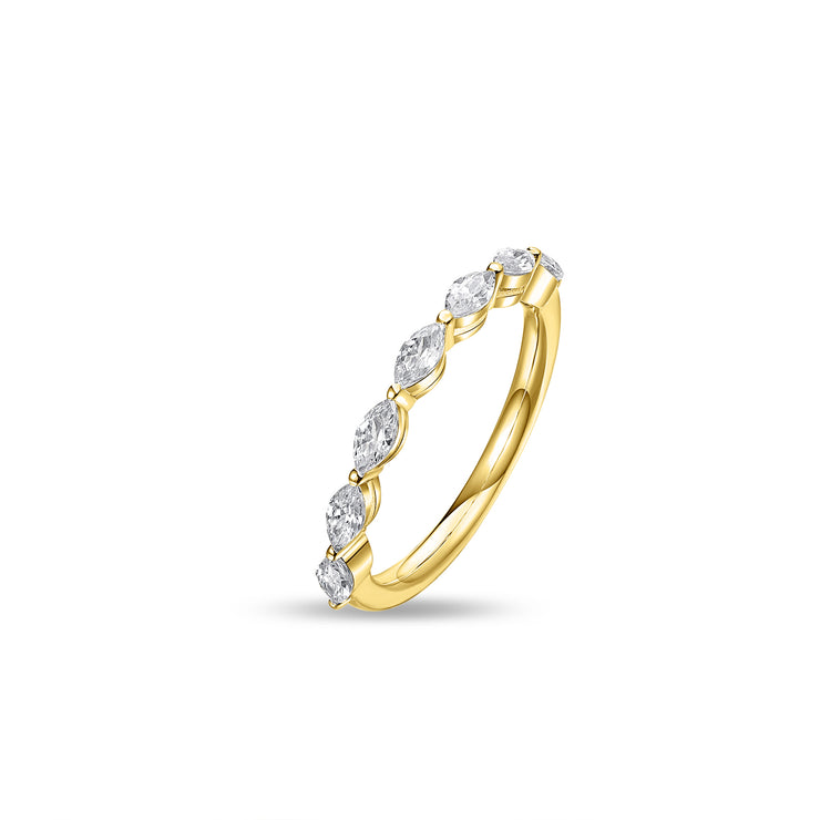 9ct Gold 7 Marquise Stones Ring