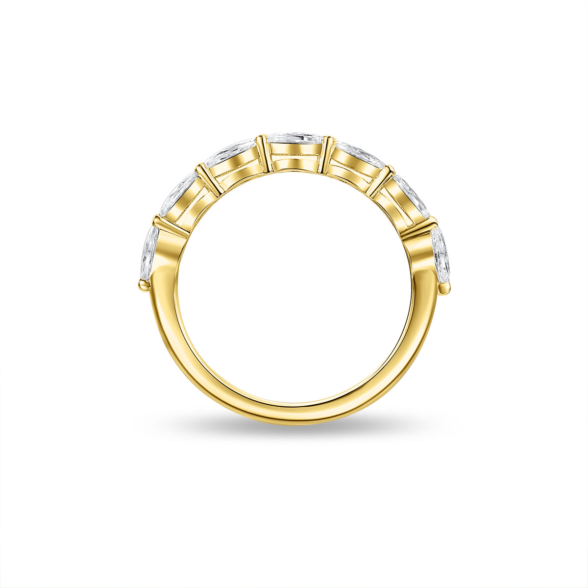 9ct Gold 7 Marquise Stones Ring