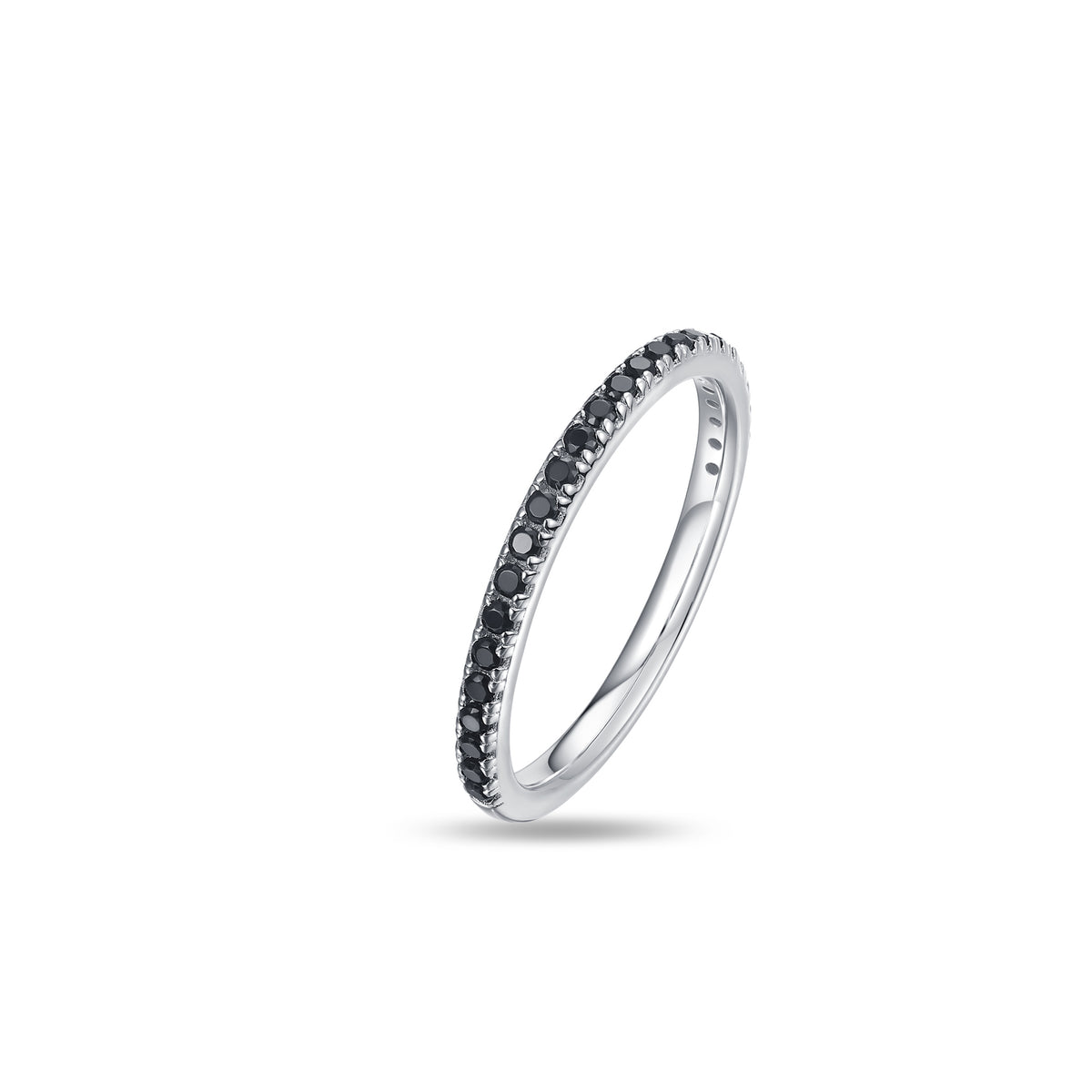 Silver Black CZ Ring