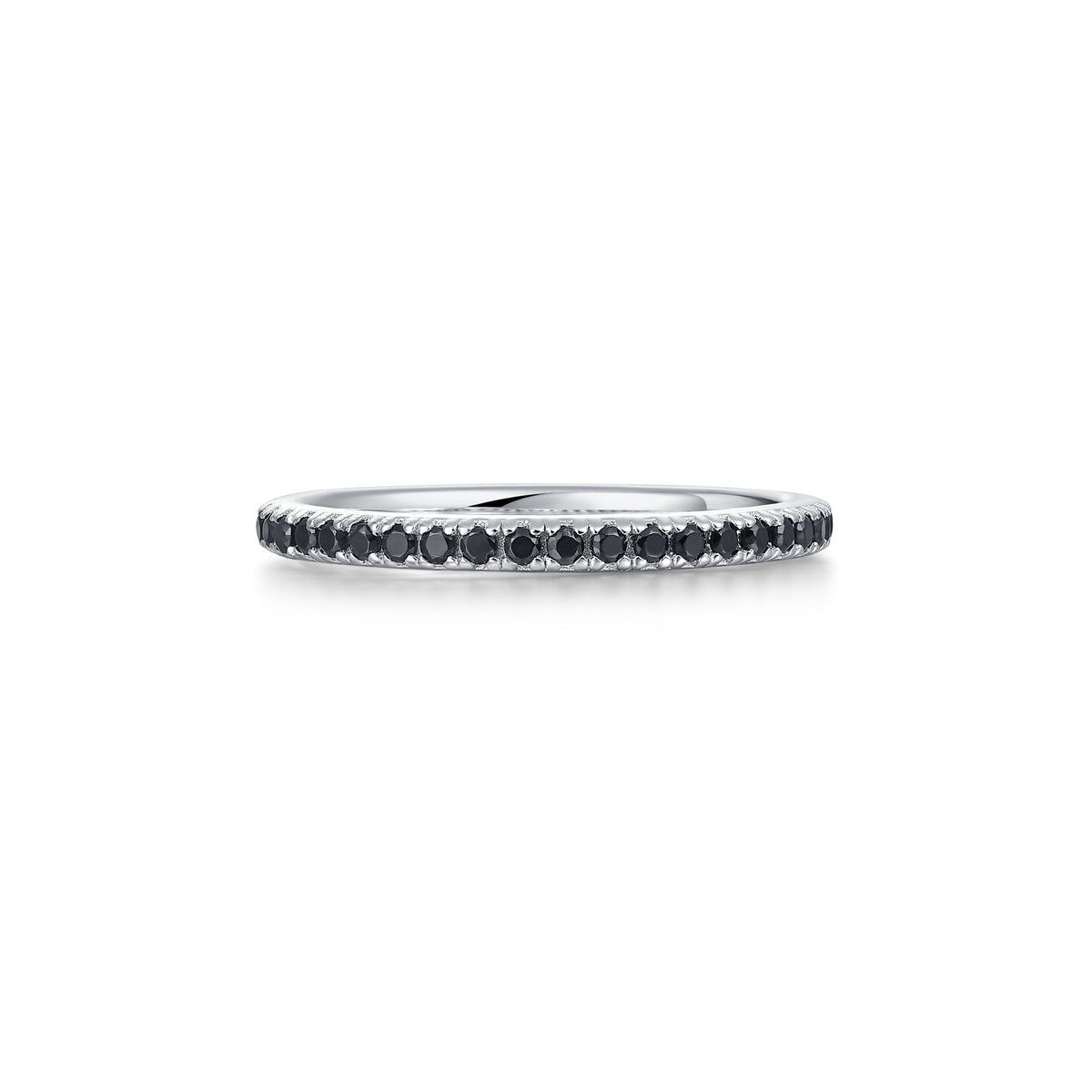 Silver Black CZ Ring