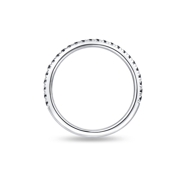 Silver Black CZ Ring