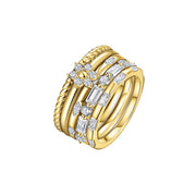 9ct Gold rub-over Baguette Ring