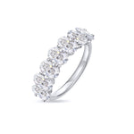2.1ct oval eternity band 7 Natural Diamonds in Platinum