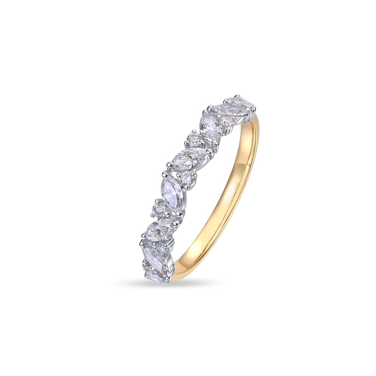 *PRE ORDER* 9ct Gold Marquise and round shape CZ Ring