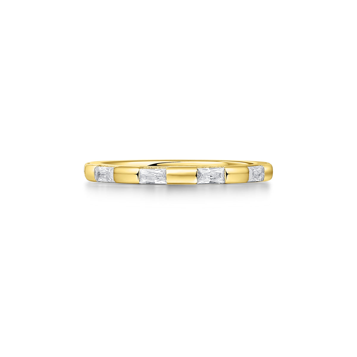 9ct Gold rub-over Baguette Ring