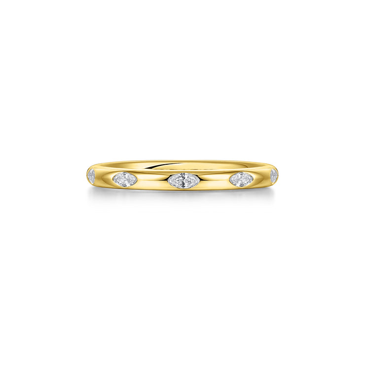 9ct Gold Rubover Marquise Ring