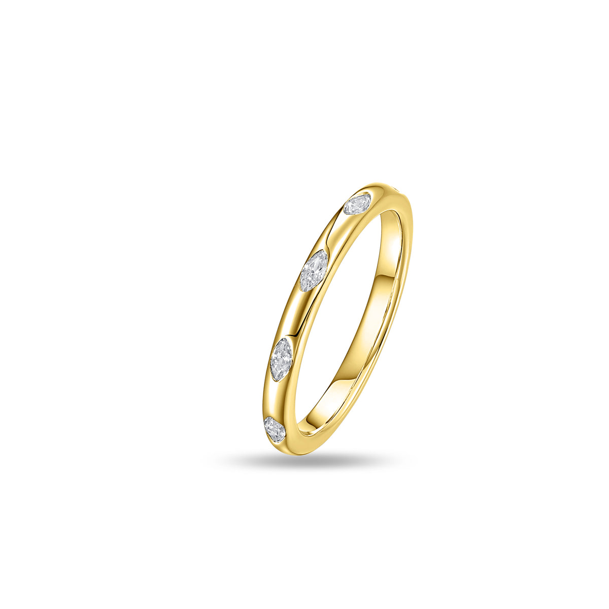 9ct Gold Rubover Marquise Ring