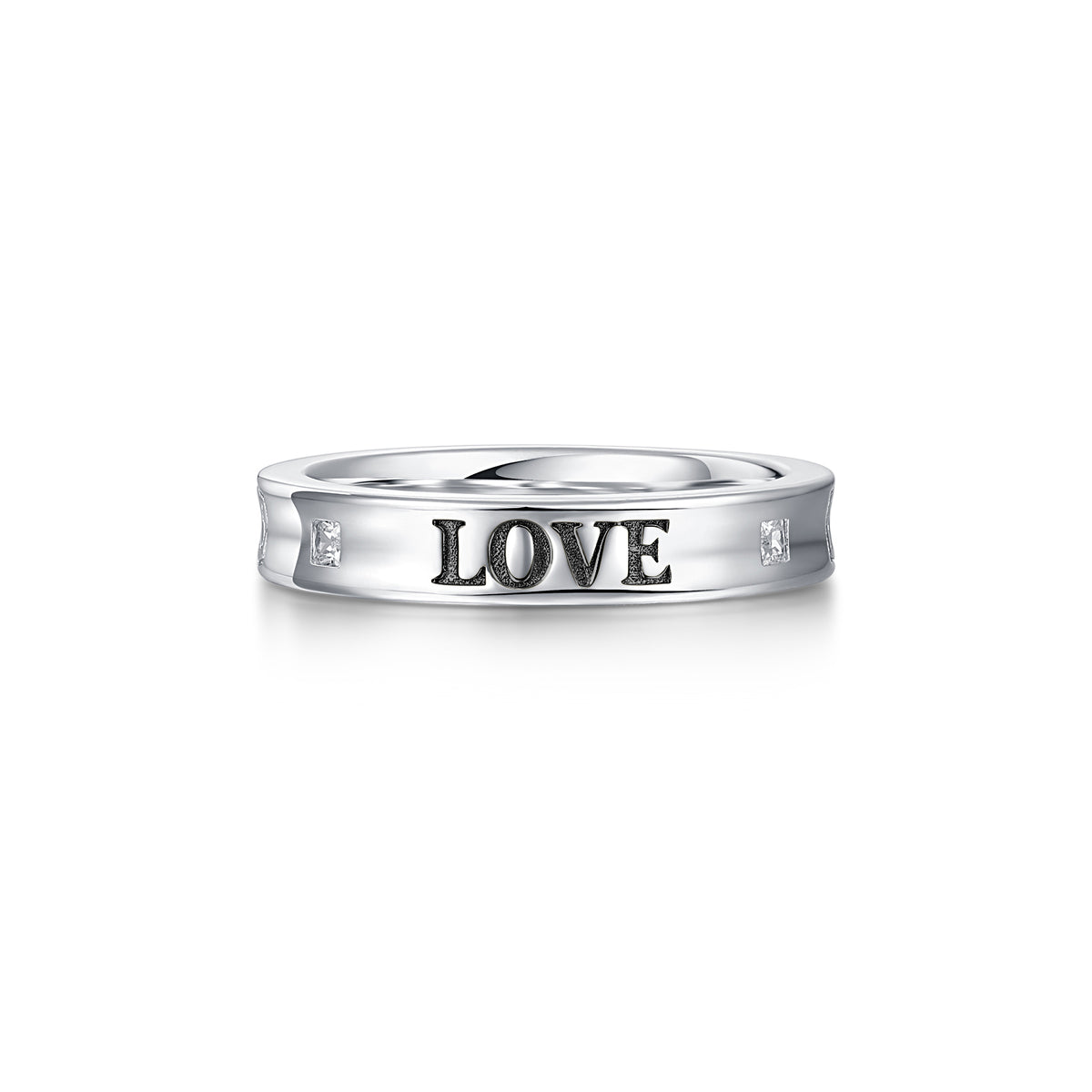 Silver Chunky Love Ring