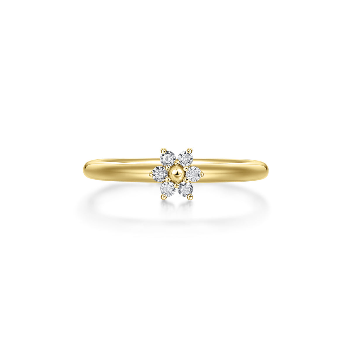 9ct Gold CZ Flower Ring