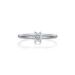 Stone Set Silver Flower Ring