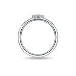 Stone Set Silver Flower Ring