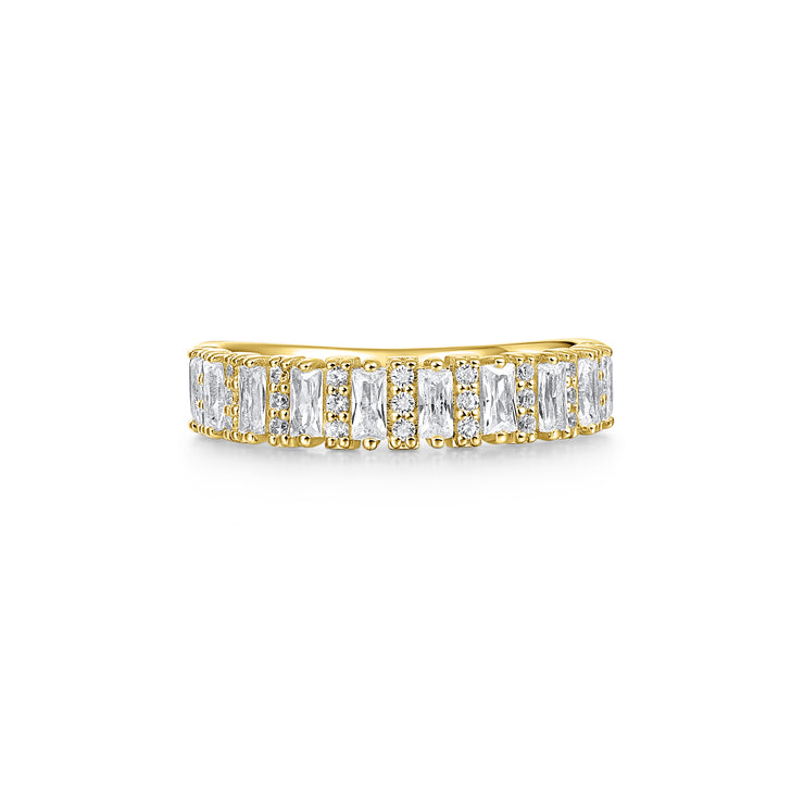 0.77ct Lab Diamond Round and Baguette Eternity Band