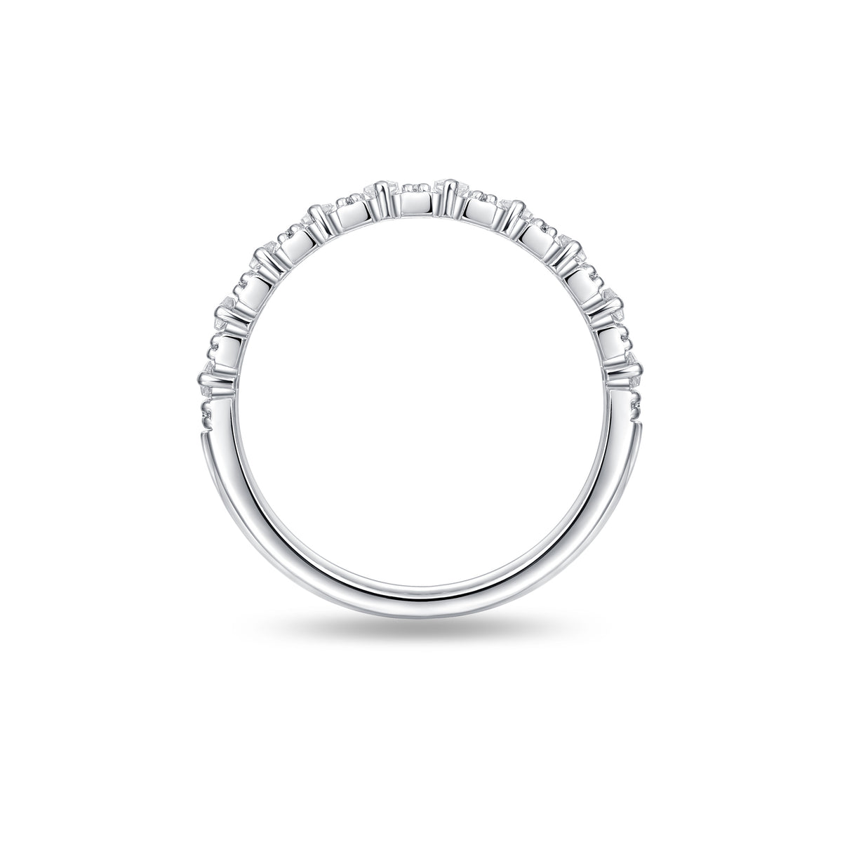 0.77ct Lab Diamond Round and Baguette Eternity Band