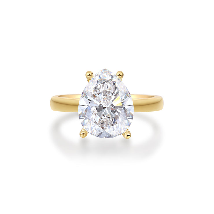18ct Gold 3ct Pear Diamond Ring
