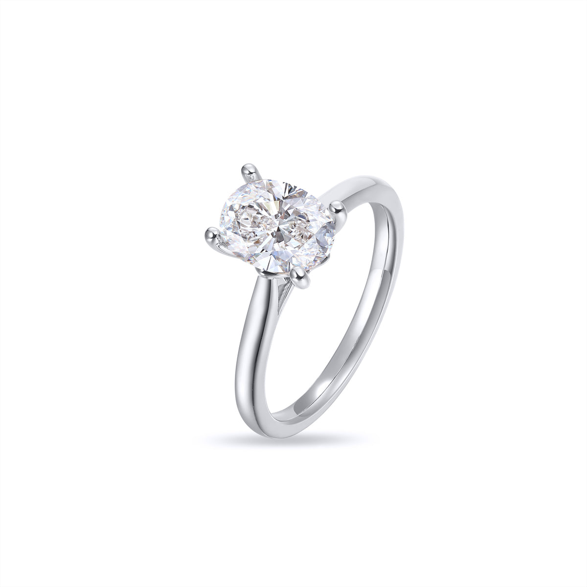 Platinum Oval Solitaire 1.5ct Lab Diamond Ring