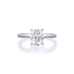 1.5ct Oval Natural Diamond Solitaire Ring in Platinum