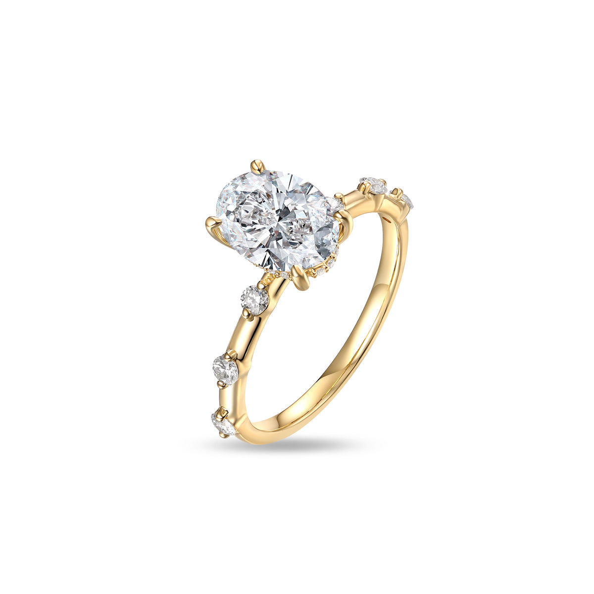 Hidden Halo 1.78ct Oval Lab Diamond Ring