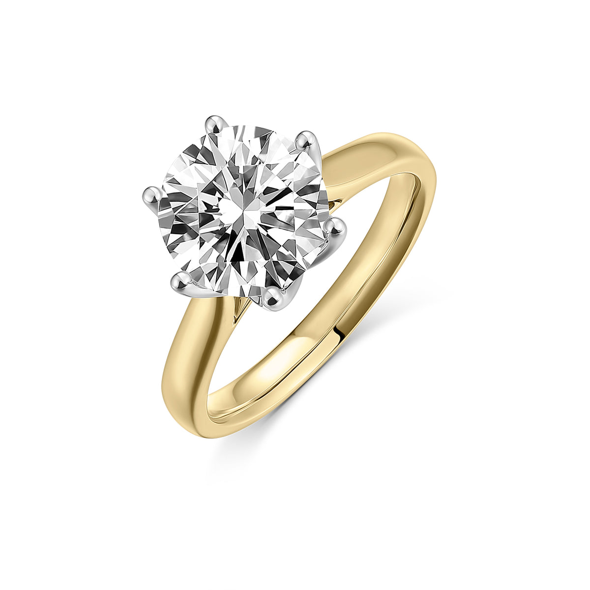 2.5ct Natural Diamond Round Solitaire with 6 claws