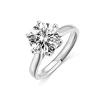 2.5ct Lab Diamond Round Solitaire with 6 claws Platinum