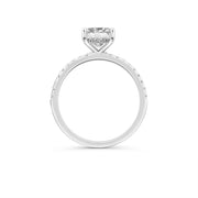 Platinum 2ct Emerald cut with hidden halo Lab Diamond Ring