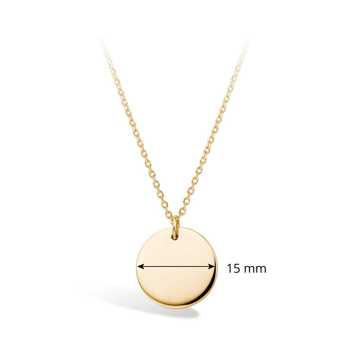 9ct Gold Round Disc Engravable Necklace