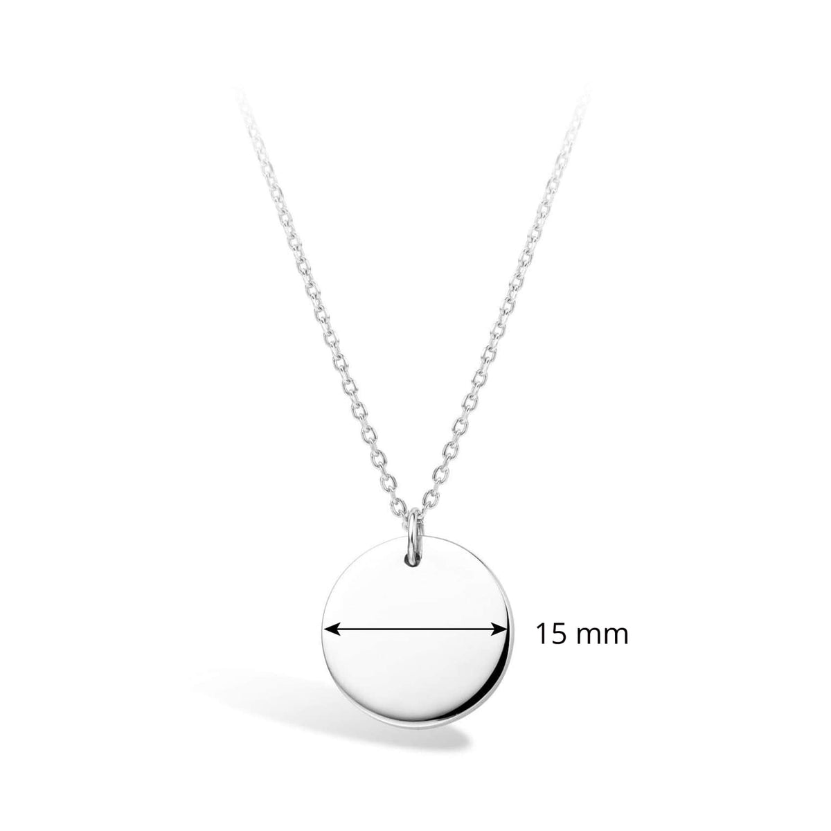 Engravable Silver Round Disc Necklace