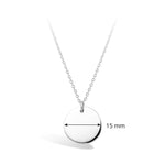 Engravable Silver Round Disc Necklace