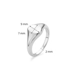 Engravable Silver Oval Signet Ring