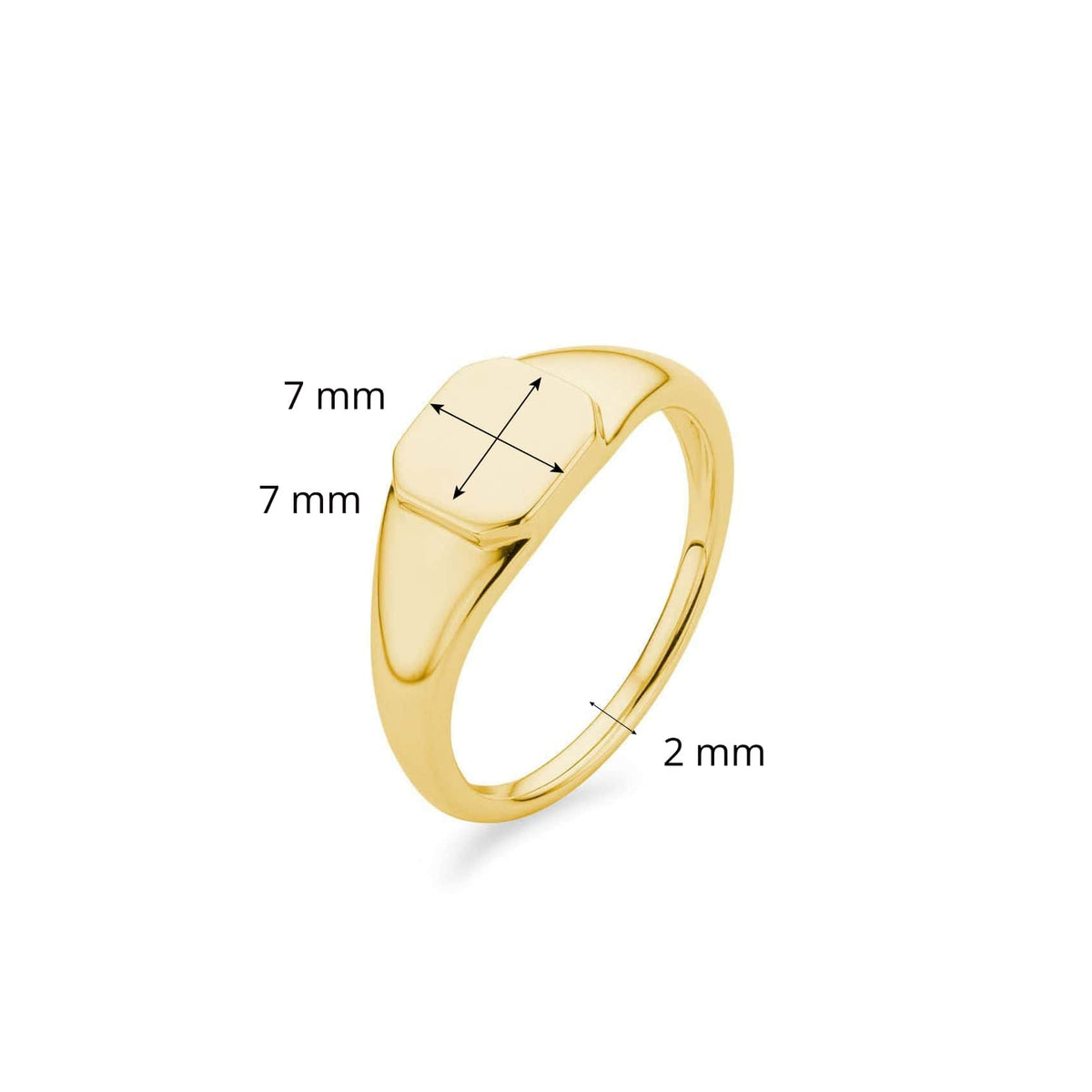 Engraving Gold plated Signet Ring