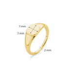 Engraving Gold plated Signet Ring