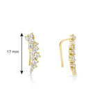 9ct Gold CZ Climber Earrings