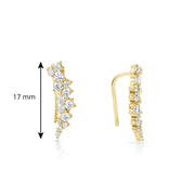 9ct Gold CZ Climber Earrings