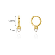 9ct Gold Bullet Huggie Earrings