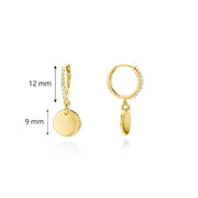 9ct Gold Engraving Disc Earrings