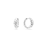 Silver Croissant Hoop Earrings