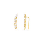 9ct Gold Multi Stone CZ Climber Earrings