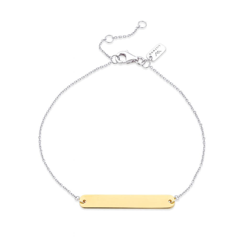 9ct Gold & Silver Engravable ID Bracelet