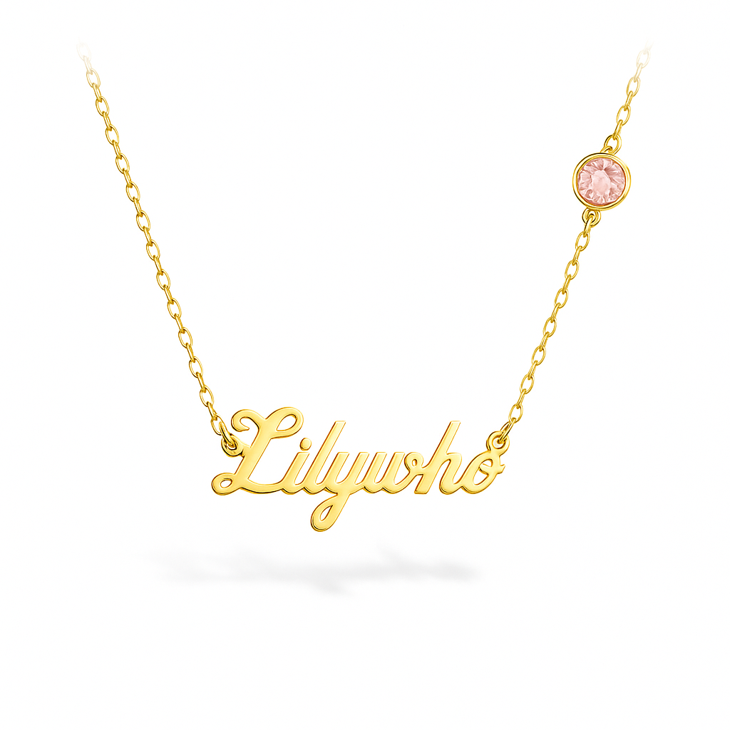 (7 + Letters) Name Necklace with Birthstone